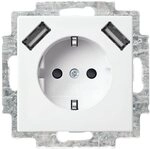 Busch-Jaeger 20 EUCB2USB-914 SCHUKO&reg;-/2x USB-Steckdose Alpinwei&szlig; 2CKA002011A6266