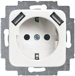 Busch-Jaeger 20 EUCB2USB-214 SCHUKO&reg;-/2x USB-Steckdose Alpinwei&szlig; 2CKA002011A6264