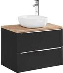 Lomadox Badezimmer Waschplatz mit Keramik-Aufsatzwaschbecken seidenmatt...