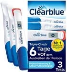 Clearblue Schwangerschaftstest Triple-Check Ultra Fr&uuml;h Kombipack, Ergebnisse 6 Tage