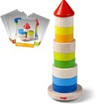 HABA 305403 - Stapelspiel Wackelturm, Stapel- und Motorikspiel aus Holz mit