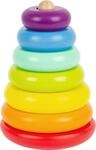 Small Foot Stapelturm Regenbogen, Motorik-Klassiker aus Holz, buntes Stapelspiel,