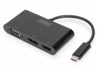 DIGITUS USB-C Grafikadapter - USB-C zu HDMI, DisplayPort & VGA - UltraHD 4k/60Hz per