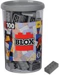 Simba 104114544 - Blox, 100 graue Bausteine f&uuml;r Kinder ab 3 Jahren, 8er Steine, in