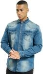Brandit Riley Denim Shirt Long Sleeve, Farbe: Denim Blue, Gr&ouml;&szlig;e: 5XL