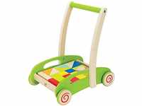 Hape E0371 Block and Roll - Wooden Block Activity Push Along Toy
