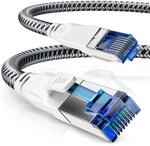 CSL - 7,5m Netzwerkkabel CAT 8 - LAN Kabel Patchkabel - Baumwollmantel - CAT8.1 High