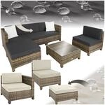 tectake Gartenm&ouml;bel Set, Lounge aus Poly Rattan und Aluminium, Balkon M&ouml;bel...