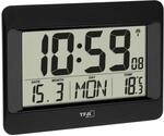 TFA Dostmann Wanduhr digital, 60.4519.01, Funkuhr mit Innentemperatur, Wochentag (8