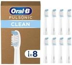 Oral-B Aufsteckb&uuml;rsten Pulsonic Clean, Wei&szlig;, 8 St&uuml;ck - Original