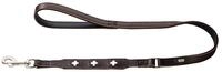 HUNTER Hundef&uuml;hrleine SWISS, Farbe: braun/schwarz, exklusives Rindsleder, schweizer