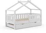 VitaliSpa Hausbett Design, Wei&szlig;, 80x160 cm mit G&auml;stebett, geeignet als Spiel- und