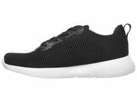 Skechers Damen Bobs Squad-Tough Talk-32504 Sneaker, Black White Engineered Knit, 38.5