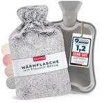 Blumtal Premium W&auml;rmflasche mit Bezug flauschig - W&auml;rmeflasche aus