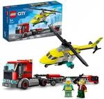 LEGO 60343 City Hubschrauber Transporter, Spielzeug ab 5 Jahren mit LKW,
