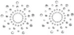 Bijoux Indiscrets Mimi, aufklebbarer Brustschmuck aus Strass silber, 1er Pack (1 x 2