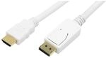 LogiLink CV0055 Display Port zu HDMI Kabel, wei&szlig;, 2m