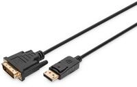 DIGITUS DisplayPort Adapterkabel, DP - DVI (24+1) St/St, 3.0m, m/interlock, DP 1.1a