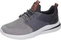 Skechers Herren Delson 3.0 Cicada Sneaker, Gray Black Knitted Mesh W Synthetic, 47.5