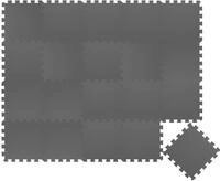 LittleTom Spielmatte 18 Teile Baby Puzzlematte Grau - 30x30 cm Krabbelmatte