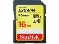 SanDisk Extreme SDHC 16GB UHS-I Class 10 Speicherkarte (bis zu 45MB/s lesen)