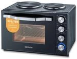 SEVERIN Back- und Toastofen mit Kochplatten, Ofen mit 30 L Garrauminhalt, mit