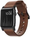 NOMAD Modern Leather Strap | Echtlederband f&uuml;r Apple Watch 42/44/45/49mm | Braun mit
