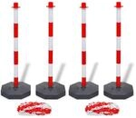 vidaXL Set von 4 Absperrpfosten und 2 Kunststoff-Ketten von je 10 m