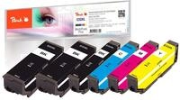 Peach E33 Spar Pack Plus Druckerpatronen XL (2xBK, PBK, C, M, Y) kompatibel mit Epson