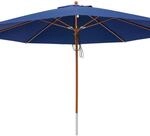 anndora&reg; Sonnenschirm Marktschirm Holz Gartenschirm &oslash; 4 m rund - mit Winddach