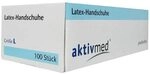 "aktivmed Einweghandschuhe wei&szlig;, Gr&ouml;&szlig;e L, Latexhandschuhe, 100 St&uuml;ck/Box,