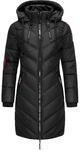MARIKOO Damen Wintermantel Warmer Steppmantel lang mit Verstellbarer Kapuze Armasa