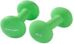 Tunturi 2er Set Kurzhantelset, Fitnessset, 4 kg, Bunte Kurzhanteln mit Neoptren