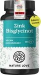 NATURE LOVE&reg; Zink - 365 Tabletten (1 Jahr) - Hochdosiert (25mg): Zink-Bisglycinat -