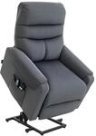 HOMCOM Fernsehsessel mit Aufstehhilfe Elektrisch, Massagesessel mit Liegefunktion und