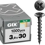 SPAX GIX-B Schnellbauschrauben 3,9 x 30 mm Grobgewinde, 1000 St&uuml;ck, Trompetenkopf,