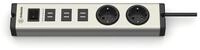 EHMANN 0601x0a02203303 USB Multilader mit 6 USB-Port (6,3 A) und 2 Schutzkontakt