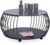 M2 Kollektion Shanghai 1 &ndash; Runder Couchtisch mit Glasplatte, &Oslash; 60 cm, H 45 cm 