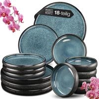 Moritz & Moritz SOLID 18-tlg Steinzeug Geschirr Set 6 Personen - Geschirrset 6