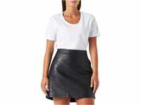 JJXX Damen Jjxx Jxrowe Short Faux Leather Skirt Noos Kunstlederrock, Black 1, M EU
