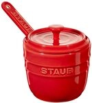 STAUB Zuckerdose mit L&ouml;ffel Kirschrot 9 cm