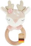 Bieco Baby Ringrassel | Hirsch &Oslash; 10 cm | L&auml;nge 17 cm | Rassel Spielzeug mit