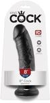 King Cock 8" Cock, Black, 8 Zoll