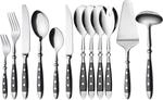 GR&Auml;WE Besteckset, N&uuml;rnberg, 42-teilig, 6 Personen, Edelstahl, schwarzer Griff,