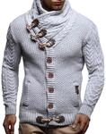 Leif Nelson Herren Strickjacke mit Kn&ouml;pfen in Regular Fit, M&auml;nner Cardigan in