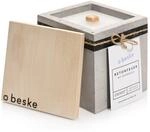Beske-Manufaktur Design Betonfeuer, Outdoor Kerze mit Dauerdocht, 13x13x13cm,