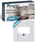 Kopp PARIS TAE-Netzwerkdose-Abdeckung in Arktis-Wei&szlig; - 5,7 x 5,7 cm - Hochwertiger