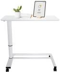 hjh OFFICE 830054 Sitz-Stehtisch h&ouml;henverstellbar Stand II Wei&szlig; Beistelltisch mit