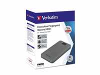 Verbatim Executive Fingerprint Secure HDD, 1 TB, Grau, Externe Festplatte mit