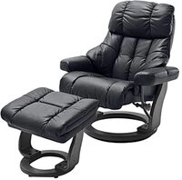 Robas Lund Relaxsessel Calgary XXL mit Hocker, bis 180 kg belastbar, Echtleder